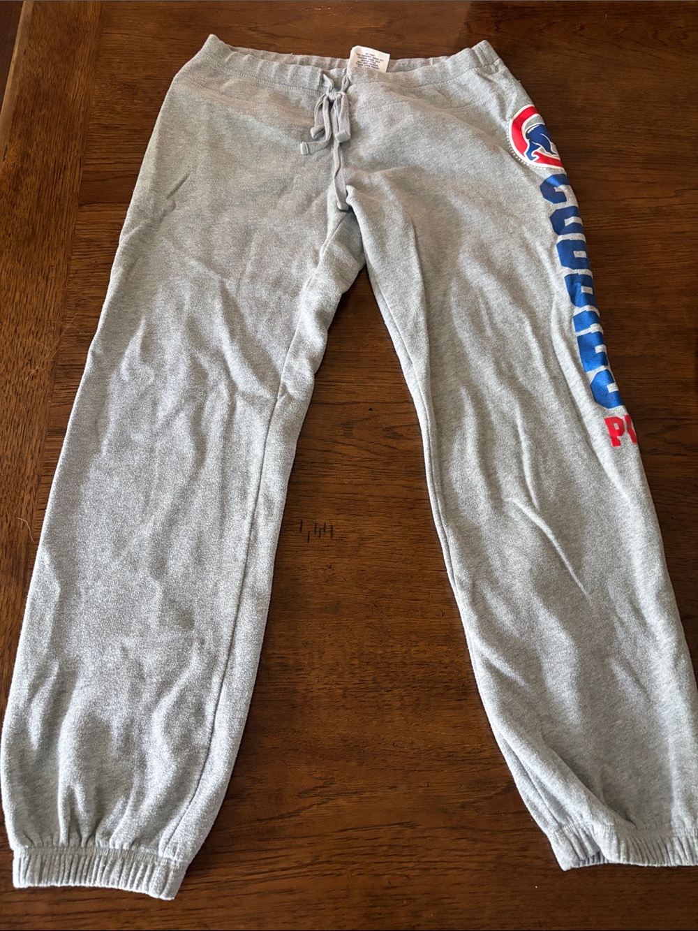 PINK Victoria's Secret Grey Sweatpants with Red & Blue Side Logo